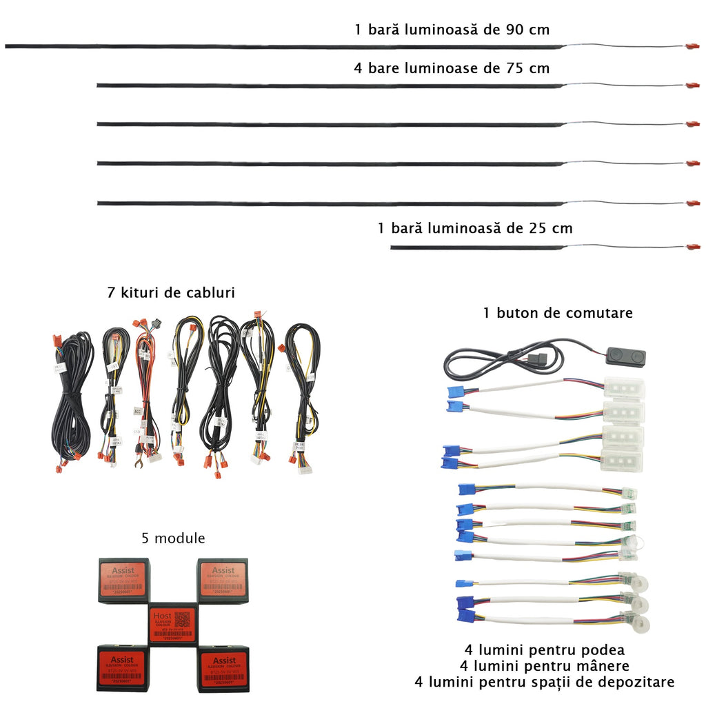 Kit lumini ambientale Profesionale RGB - Carguard