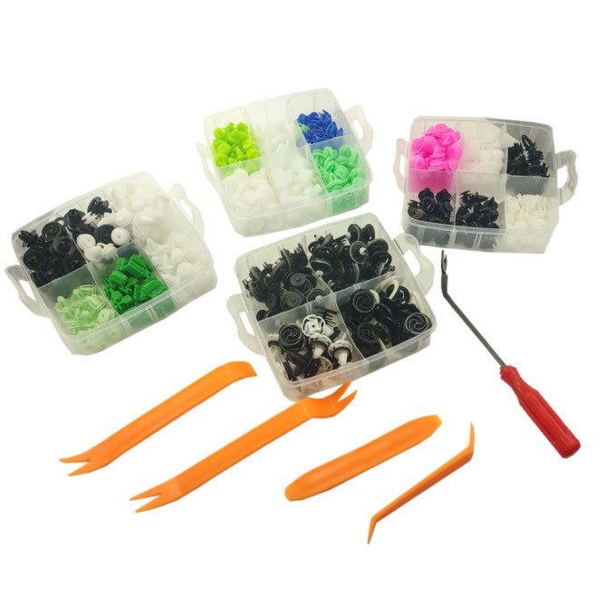 Set 470 Cleme Plastic Auto Carguard + 5 Unelte Demontare Tapițerie
