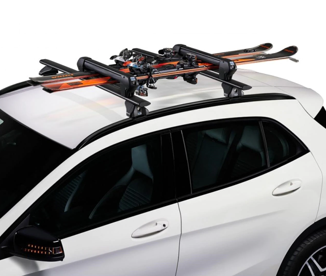 Suport Schiuri și Snowboard Cruz Ski Rack Dark 4, Antifurt Inclus, Aluminiu Negru, Montare pe Bare Transversale, CZ940-222