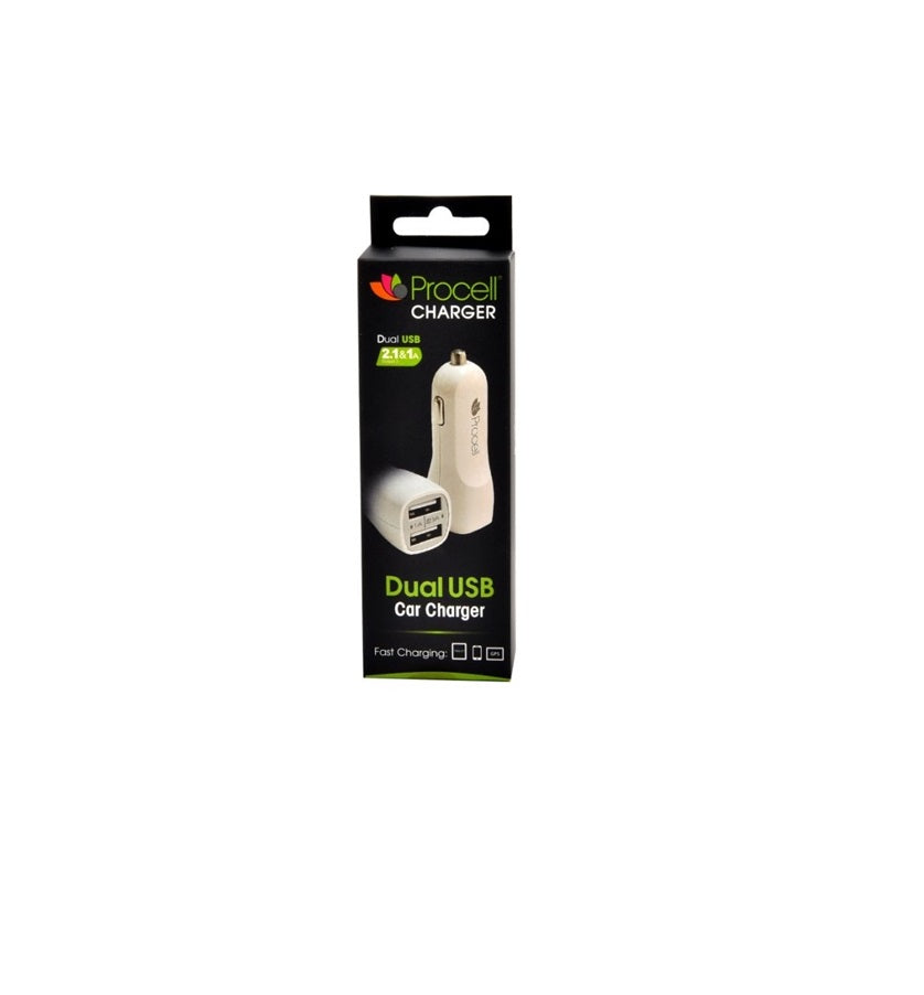 INCARCATOR AUTO DUAL 2.1 USB ALB -T.VERDE