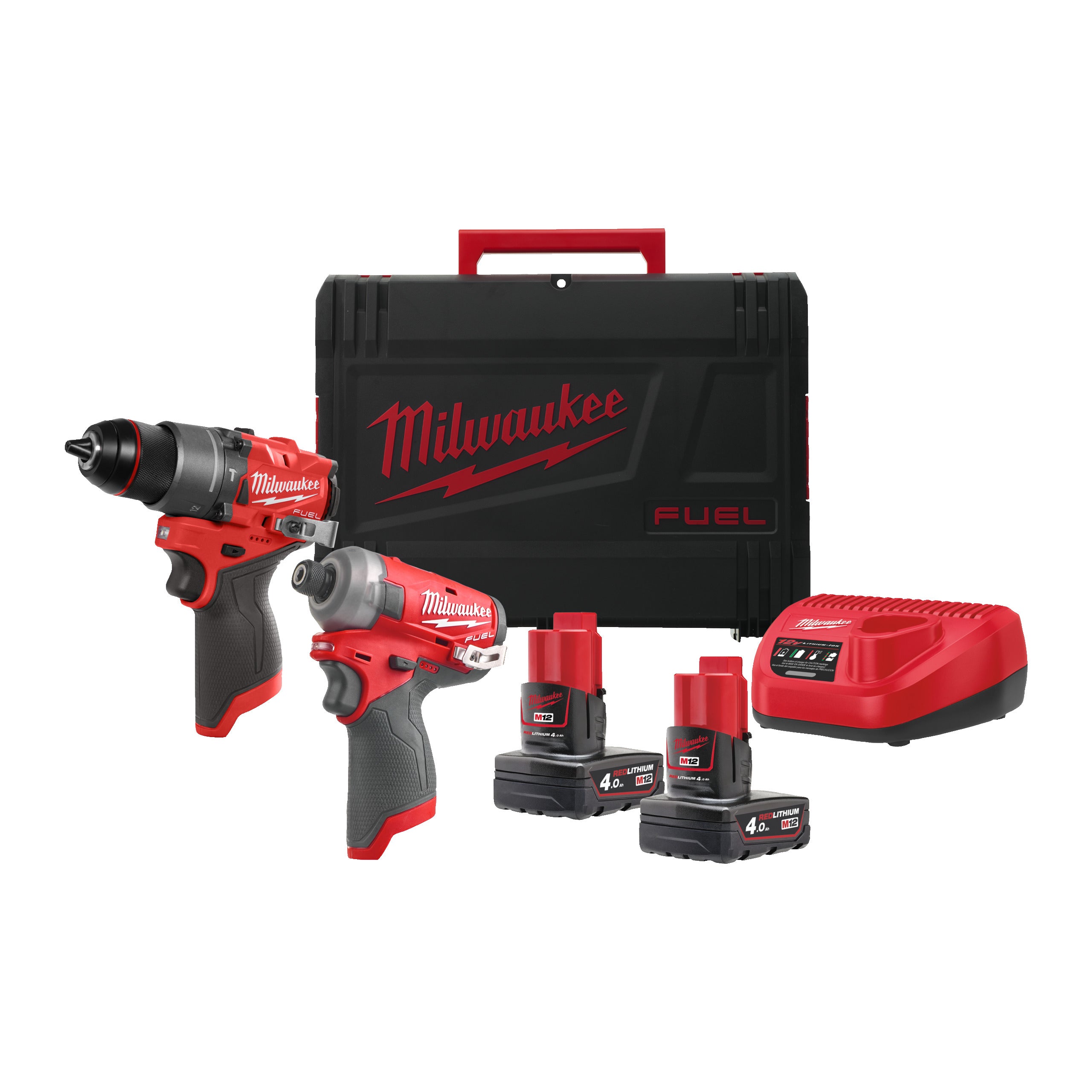 Kit Milwaukee M12 Fuel Power Pack M12FPP2E2-402X, 12V, 2x Baterii 4Ah, Încărcător, HD Box