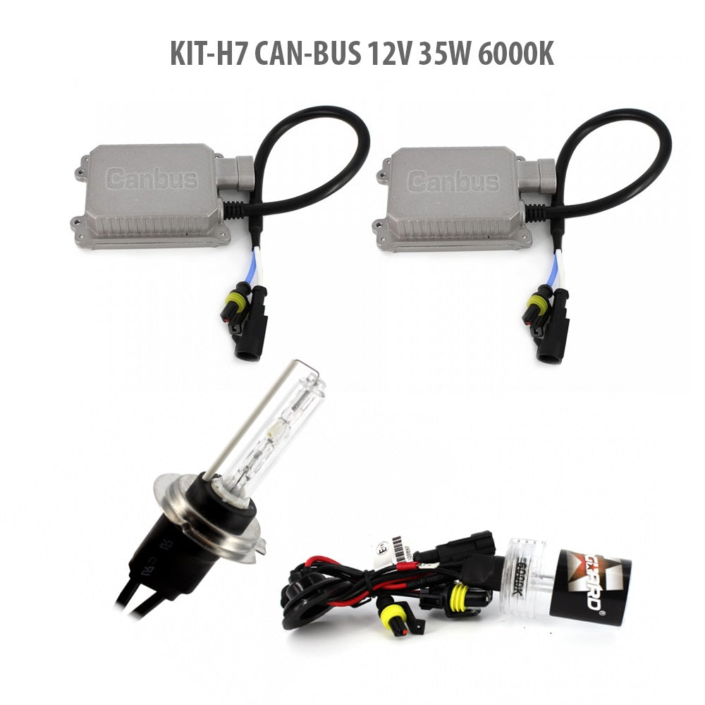 Kit Xenon H7 55W CANBUS 6000K Alb Rece - Set Complet 2 Balasturi + 2 Becuri H7-KIT-CB-6