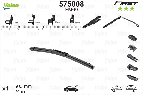 Lamela stergator Valeo First Multiconnection,Lungime 600 mm