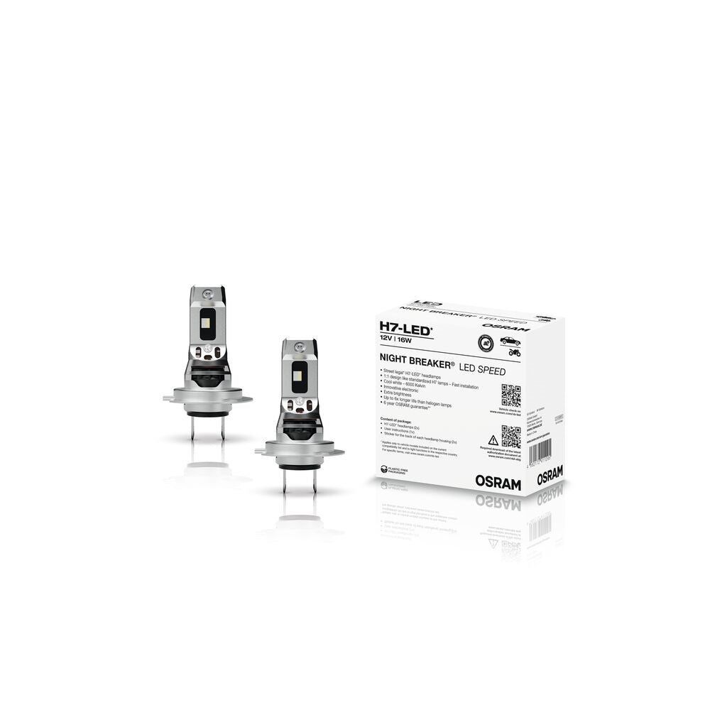 Set 2 Becuri LED H7 Osram Night Breaker - Omologate RAR, +220% Lumină | Rotig Auto
